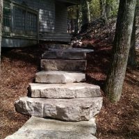 Hardscape blue stone irregular steps