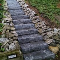 Hardscape blue stone irregular steps