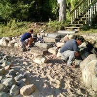 Hardscape blue stone irregular steps